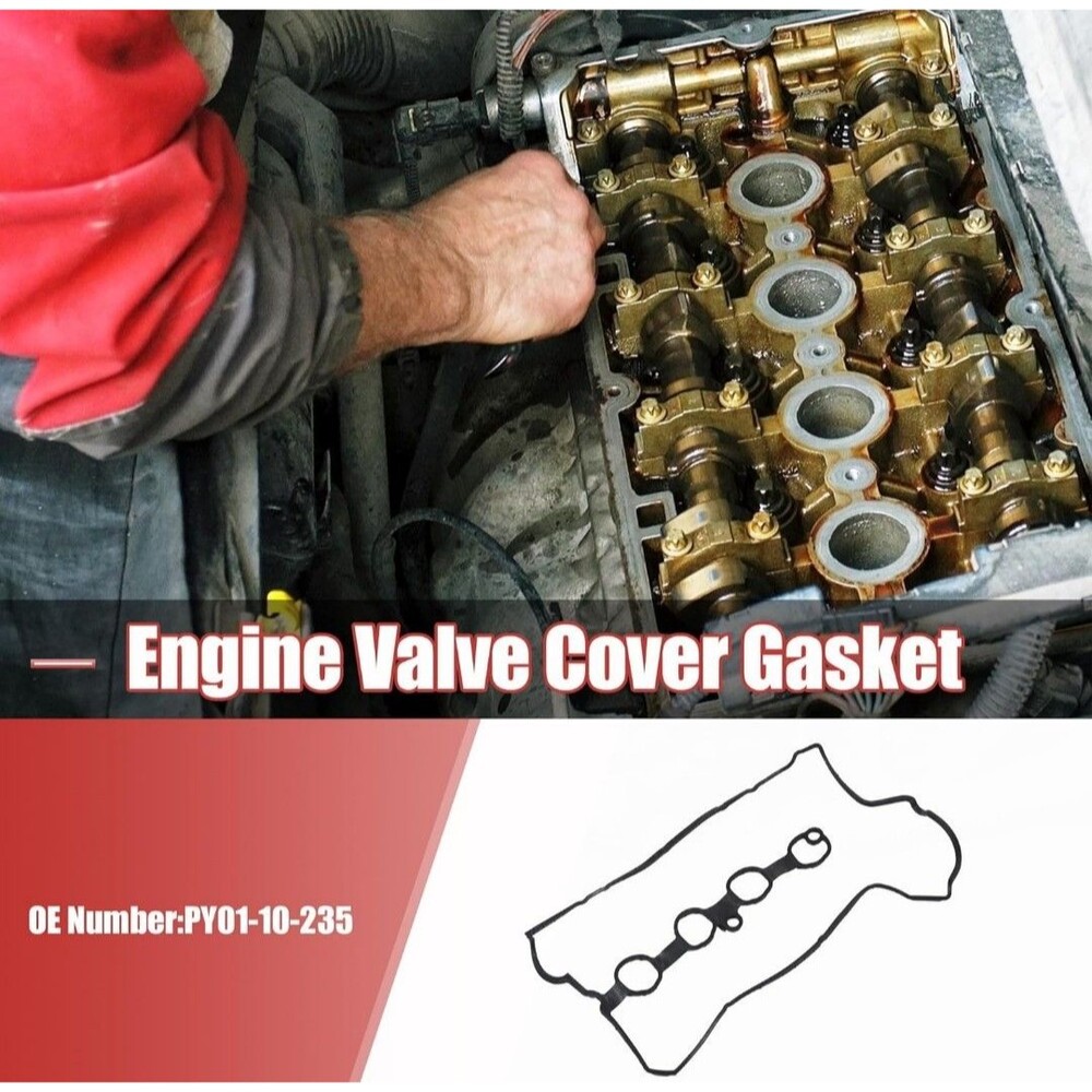 1 Set Engine Valve Cover Gasket PY01-10-235 for Mazda 3 6 CX-5 2.5L I4 Black